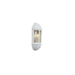Ansell LED Vägglampa Latina Halv Lykta Vit - Passande för E27 upp till 42W | IP65 - Ljussensor