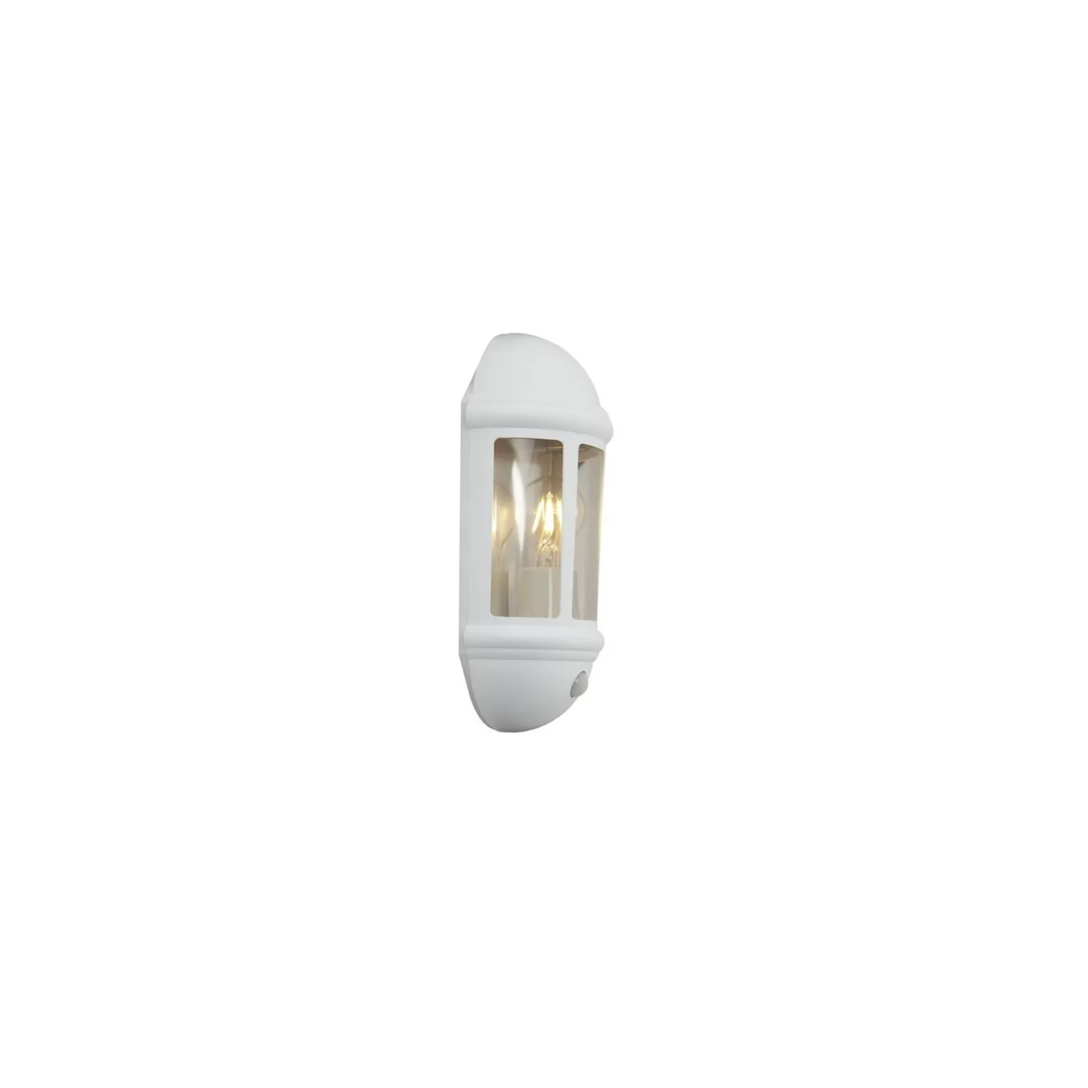 Ansell LED Vägglampa Latina Halv Lykta Vit - Passande för E27 upp till 42W | IP65 - Ljussensor
