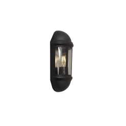 Ansell LED Vägglampa Latina Halv Lykta Svart - Passande för E27 Upp Till 42W | IP65 - Ljussensor