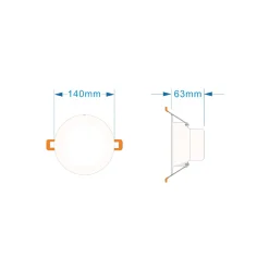 Bright Choice LED Downlight 12W 1080lm 120D - 840 Kallvit | Utskärning 115mm - Ersättare 1x18W