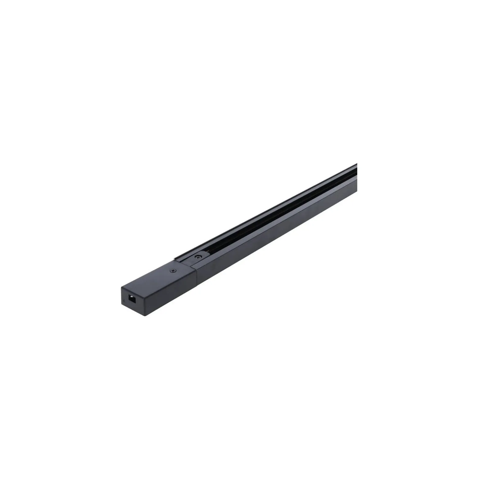 Bright Choice Komplett set 1-Fas Rail 2 Meter Svart | incl. 5x Spot + GU10 2700K 3W Dimbar + Ändkåpa, Strömkontakt och I-Anslutningsstycke