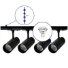 Bright Choice Komplett set 1-Fas Rail 2 Meter Svart | incl. 4x Spot + GU10 2700K 3W Dimbar + Ändkåpa, Strömkontakt och I-Anslutningsstycke