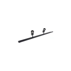 Bright Choice Komplett set 1-Fas Rail L 2 x 2 Meter Svart | incl. 8x Spot + GU10 2700K 3W Dimbar + Ändkåpa, Strömkontakt och L -Anslutningsstycke