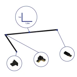 Bright Choice Rail Set 1-Fas L 1 x 1,5 Meter Svart | incl. Ändkåpa, Strömkontakt och L -Anslutningsstycke