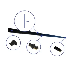 Bright Choice Rail Set 1-Fas 3 Meter Svart | incl. Ändkåpa, Strömkontakt och L-Anslutningsstycke