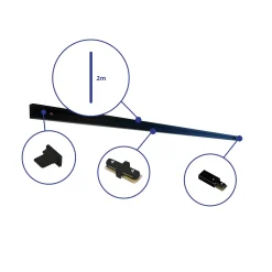Bright Choice Rail Set 1-Fas 2 Meter Svart | incl. Ändkåpa, Strömkontakt och I-Anslutningsstycke