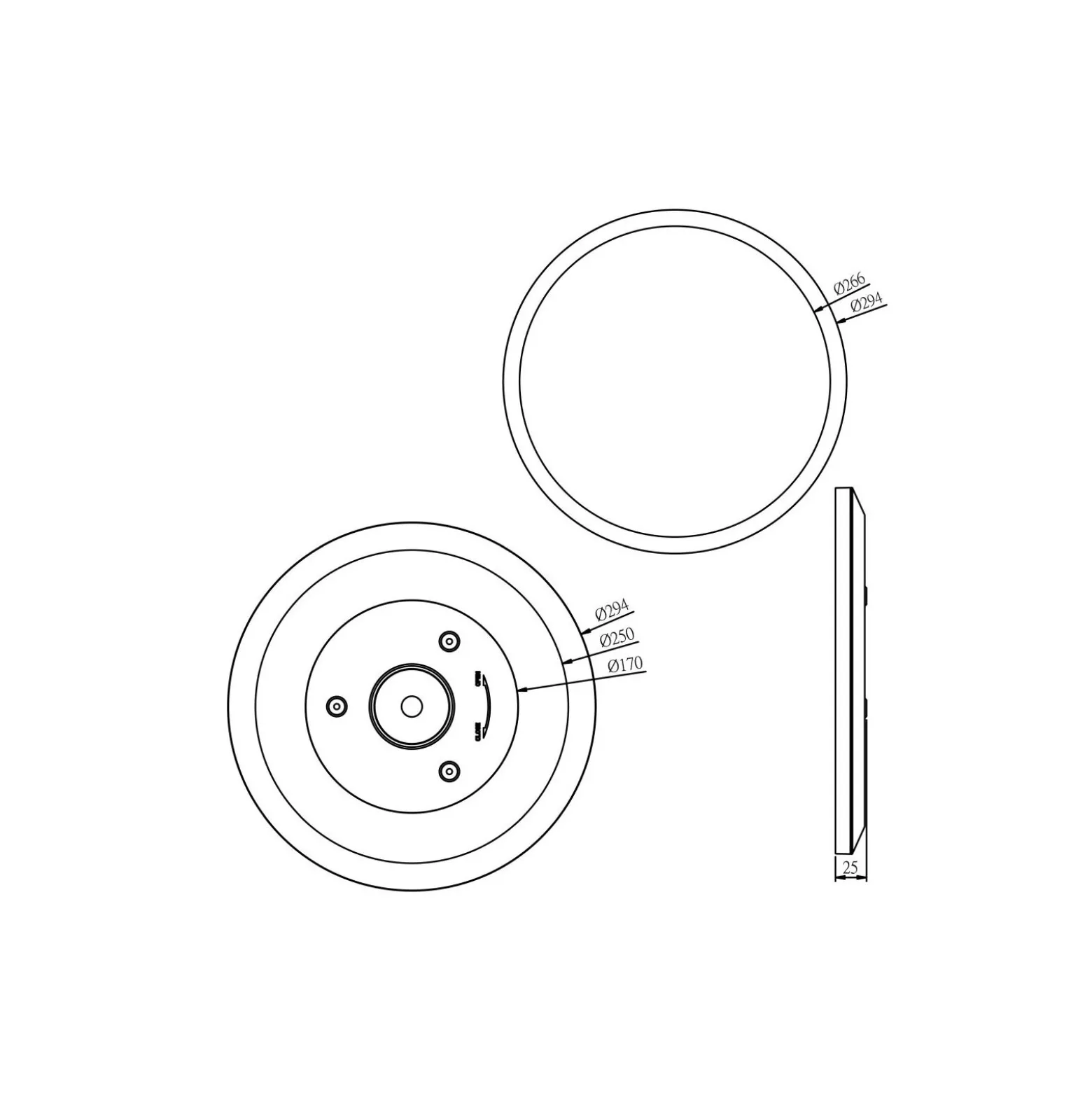 Brilliant Brennan Taklampa Plast Svart Vit 13W 2000lm - 840 Kallvit | 294mm - IP44 - 3-Stegs Dimbar