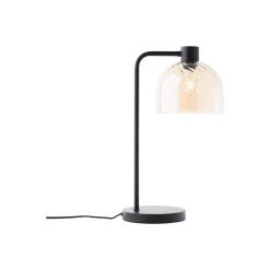 Brilliant Bordslampa Casto Glas Metall Svart Beige | 190mm - Passande för 1x E27