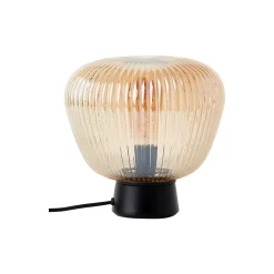 Brilliant Bordslampa Kaizen Glas Metall Svart Beige | 250mm - Passande för 1x E27