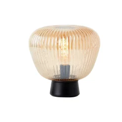 Brilliant Bordslampa Kaizen Glas Metall Svart Beige | 250mm - Passande för 1x E27