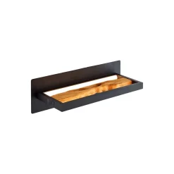 Brilliant Chaumont Vägglampa Aluminium Metall Trä Svart 8W 930lm - 830 Varm Vit