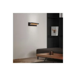 Brilliant Chaumont Vägglampa Aluminium Metall Trä Svart 8W 930lm - 830 Varm Vit