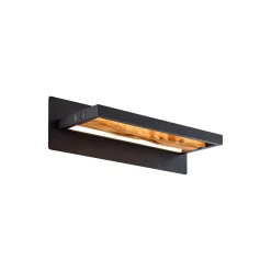Brilliant Chaumont Vägglampa Aluminium Metall Trä Svart 8W 930lm - 830 Varm Vit