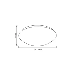 Brilliant Fakir Vägg och Taklampa Metall Plast Vit 10W 1300lm - 830 Varm Vit | 320mm