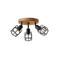 Brilliant Gwen Taklampa Metall Trä Svart | 350mm - Passande för 3x E14