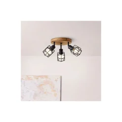 Brilliant Gwen Taklampa Metall Trä Svart | 350mm - Passande för 3x E14