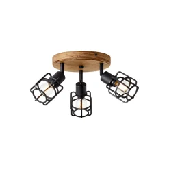 Brilliant Gwen Taklampa Metall Trä Svart | 350mm - Passande för 3x E14