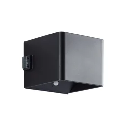 Brilliant Iseo Vägglampa Plast Svart 4W 300lm - 830 Varm Vit | IP44 - Utomhus - Rörelse- och Ljussensor - USB Uppladdningsbar