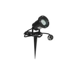 Brilliant Janko Spik Ljus Aluminium Glas Svart 3W 250lm - 830 Varm Vit | 90mm - IP44 - Utomhus - Inkl. 1x GU10