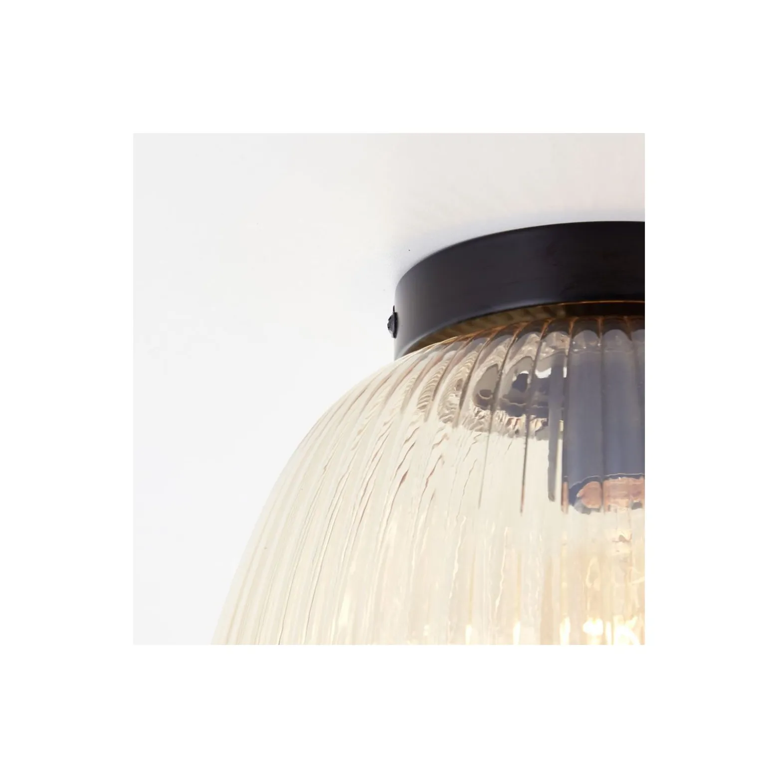 Brilliant Kaizen Taklampa Glas Metall Matt Svart Beige | 250mm - Passande för 1x E27