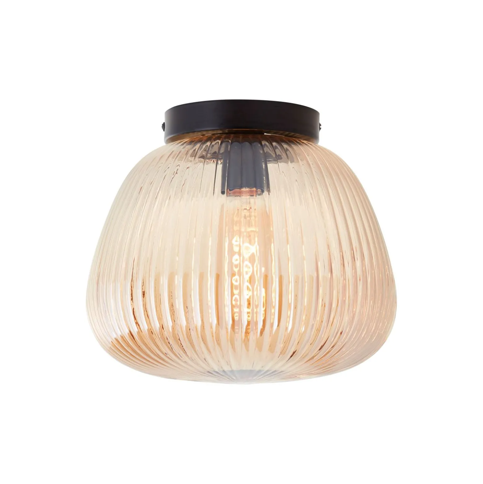 Brilliant Kaizen Taklampa Glas Metall Matt Svart Beige | 250mm - Passande för 1x E27
