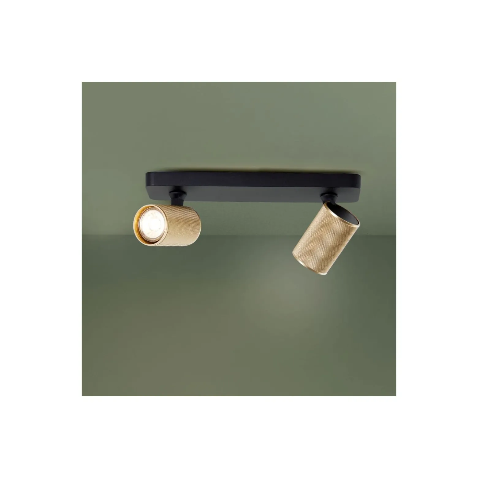 Brilliant Marty Taklampa Aluminium Sandig Svart Guld 10W 700lm - 830 Varm Vit | Inkl. 2x GU10