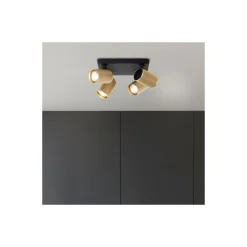 Brilliant Marty Taklampa Aluminium Sandig Svart Guld 20W 1400lm - 830 Varm Vit | Inkl. 4x GU10