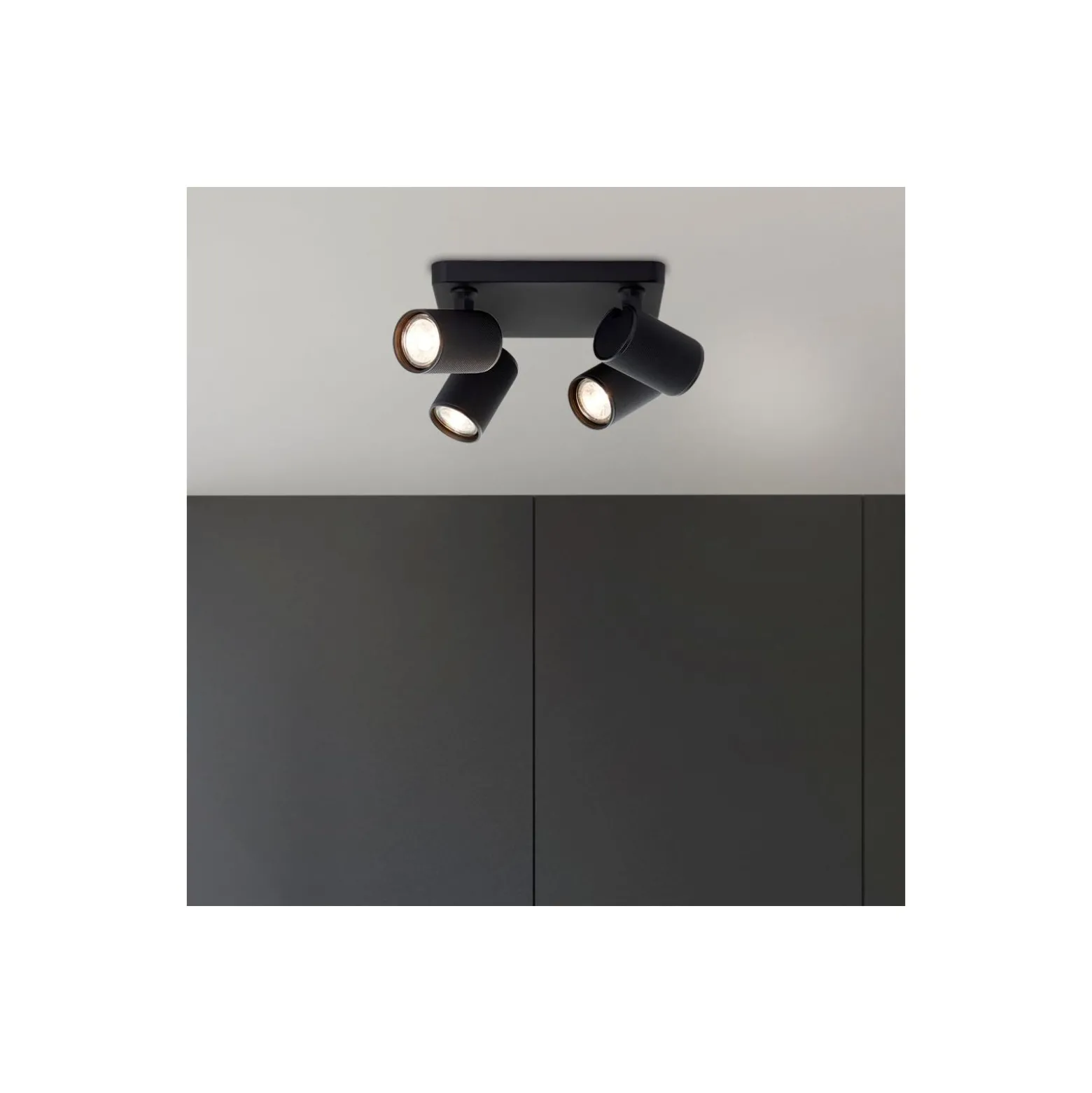 Brilliant Marty Taklampa Aluminium Sandig Svart 20W 1400lm - 830 Varm Vit | Inkl. 4x GU10