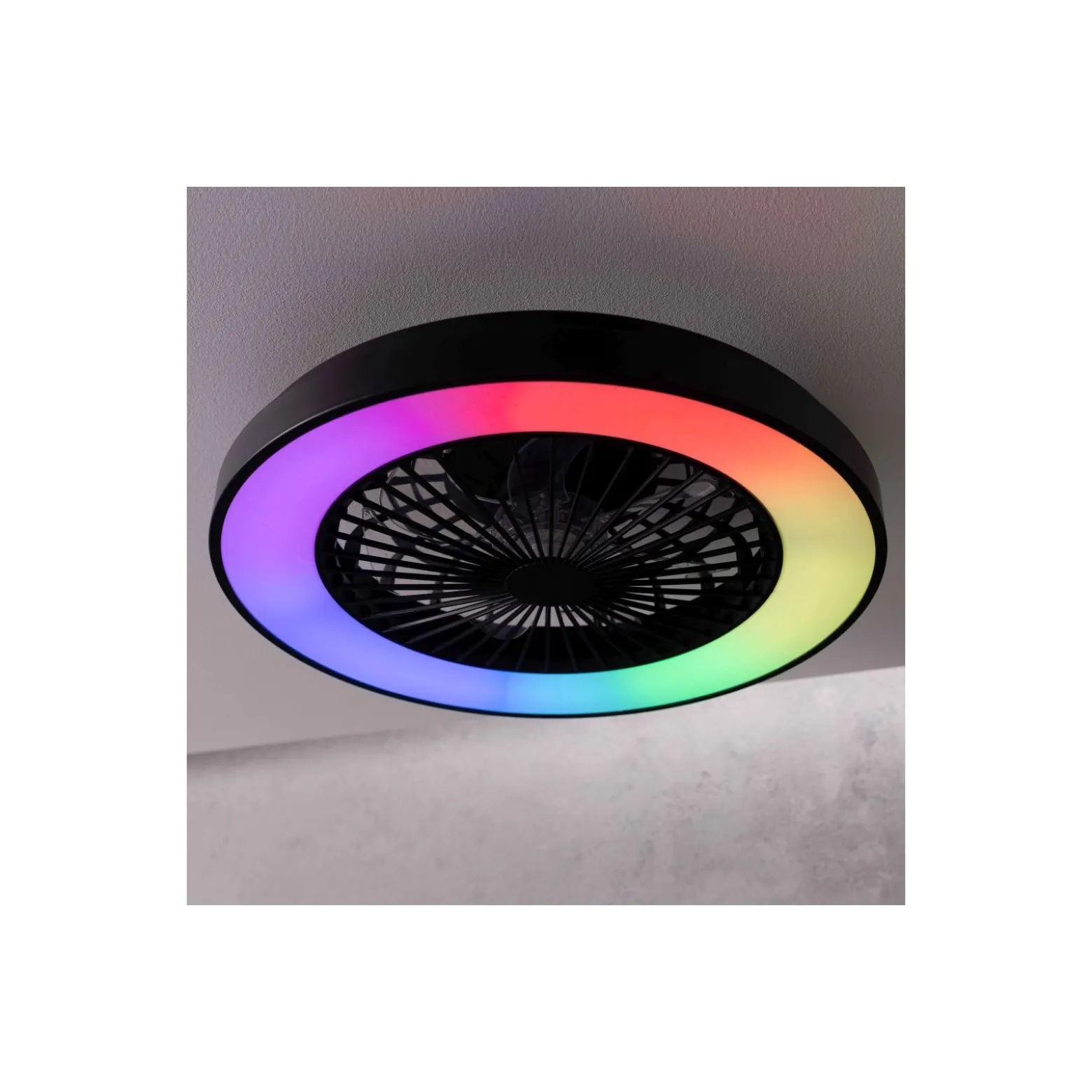 Brilliant Mazzaro Takfläkt Plast Svart 36W 4700lm - 830-865 CCT+RGB | 485mm - Fjärrkontroll Dimbar