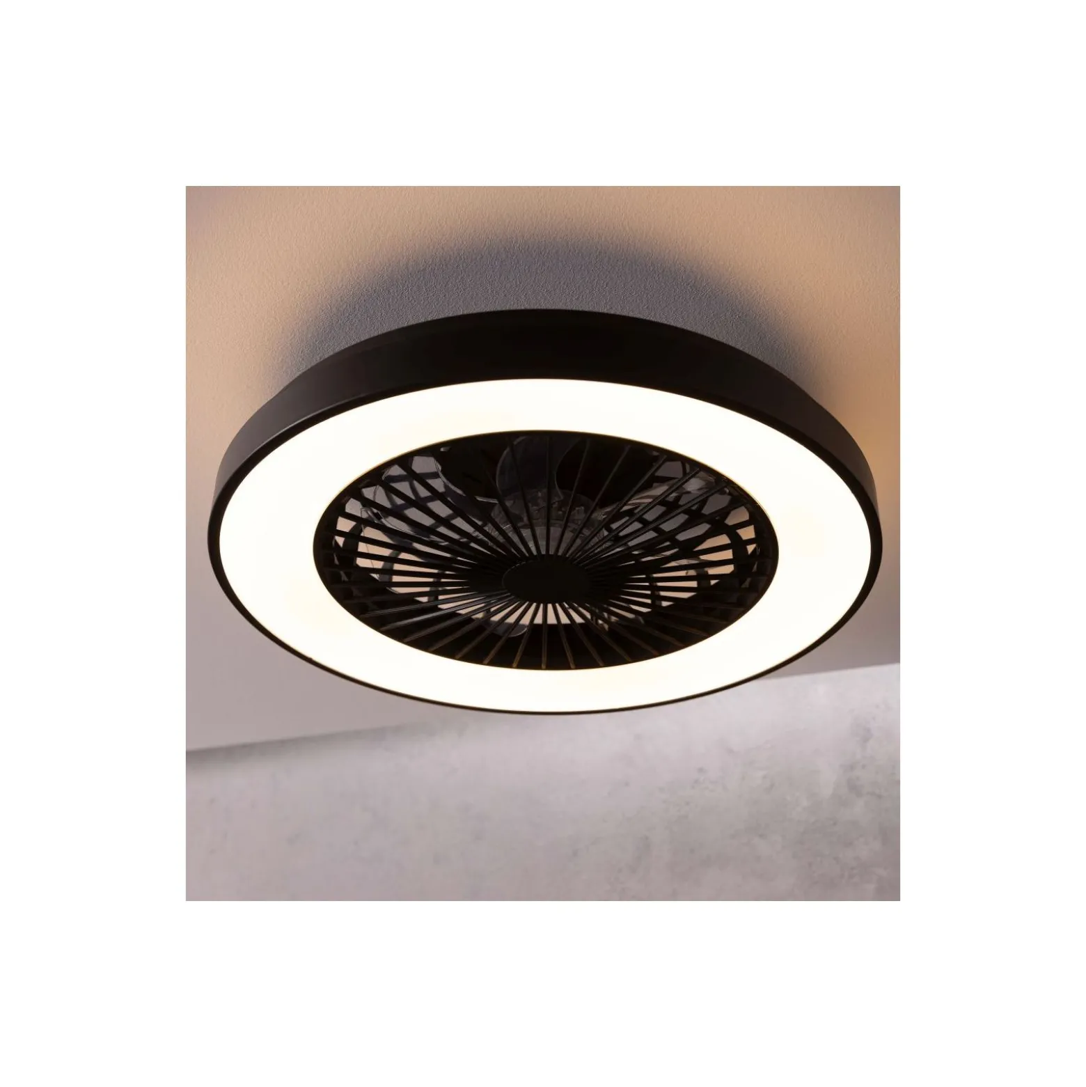 Brilliant Mazzaro Takfläkt Plast Svart 36W 4700lm - 830-865 CCT+RGB | 485mm - Fjärrkontroll Dimbar