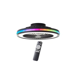 Brilliant Palmero Takfläkt Plast Metall Svart 36W 5000lm - 827-865 CCT | 466mm - Fjärrkontroll Dimbar