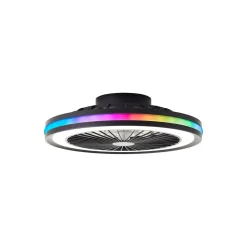 Brilliant Palmero Takfläkt Plast Metall Svart 36W 5000lm - 827-865 CCT | 466mm - Fjärrkontroll Dimbar