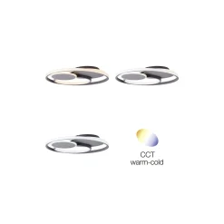 Brilliant Runda Taklampa Metall Silicone Grå 45W 5200lm - 830-865 CCT | 500mm - Fjärrkontroll Dimbar