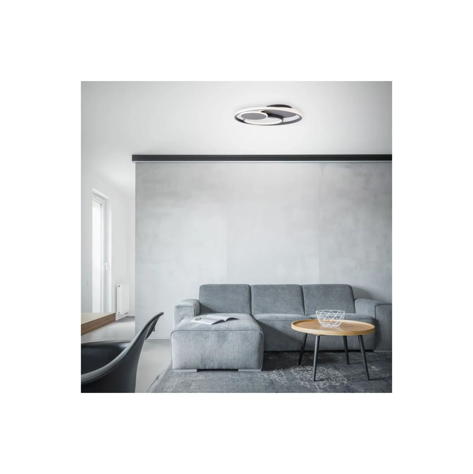 Brilliant Runda Taklampa Metall Silicone Grå 45W 5200lm - 830-865 CCT | 500mm - Fjärrkontroll Dimbar