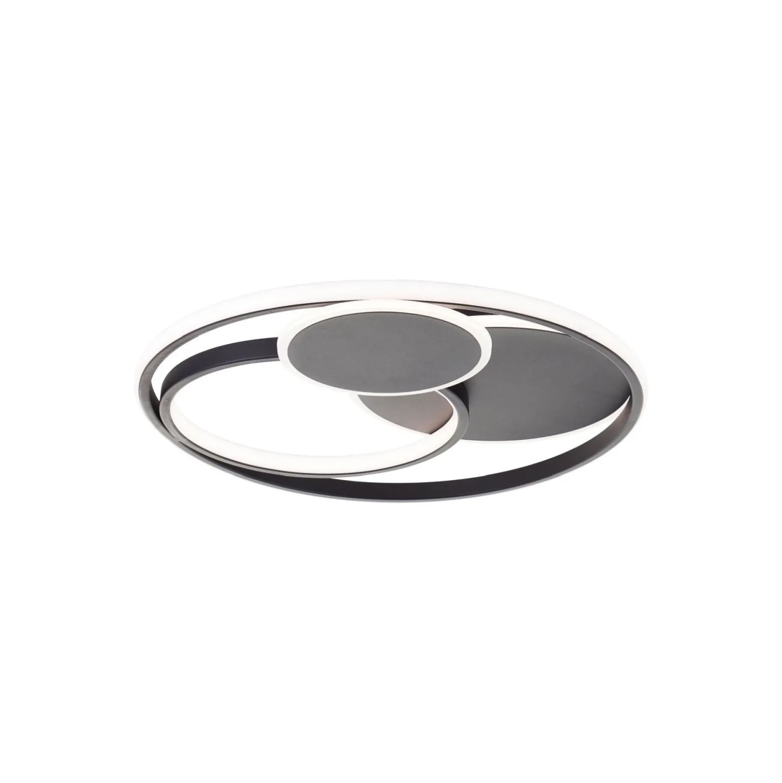 Brilliant Runda Taklampa Metall Silicone Svart 45W 5200lm - 830-865 CCT | 500mm - Fjärrkontroll Dimbar
