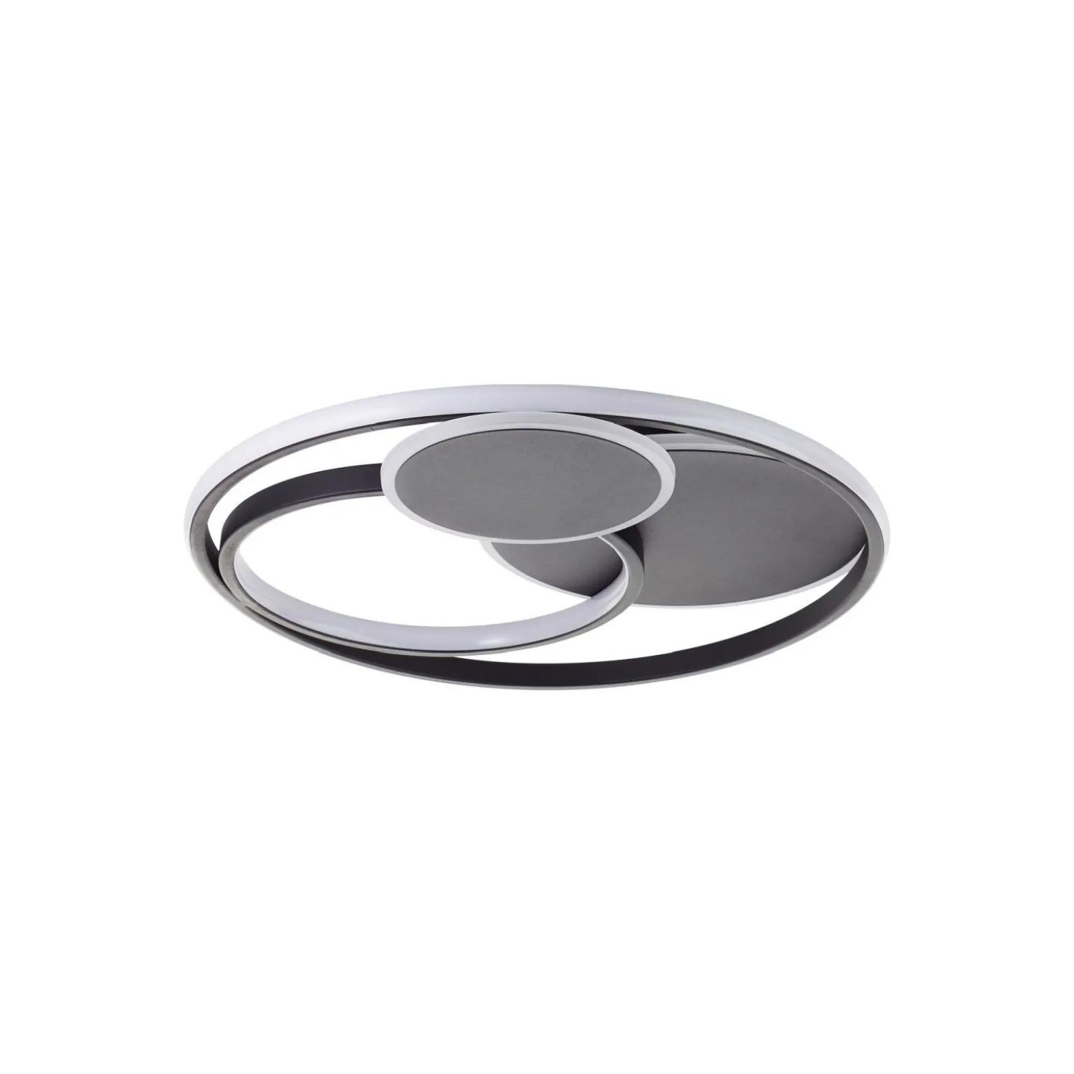 Brilliant Runda Taklampa Metall Silicone Svart 45W 5200lm - 830-865 CCT | 500mm - Fjärrkontroll Dimbar