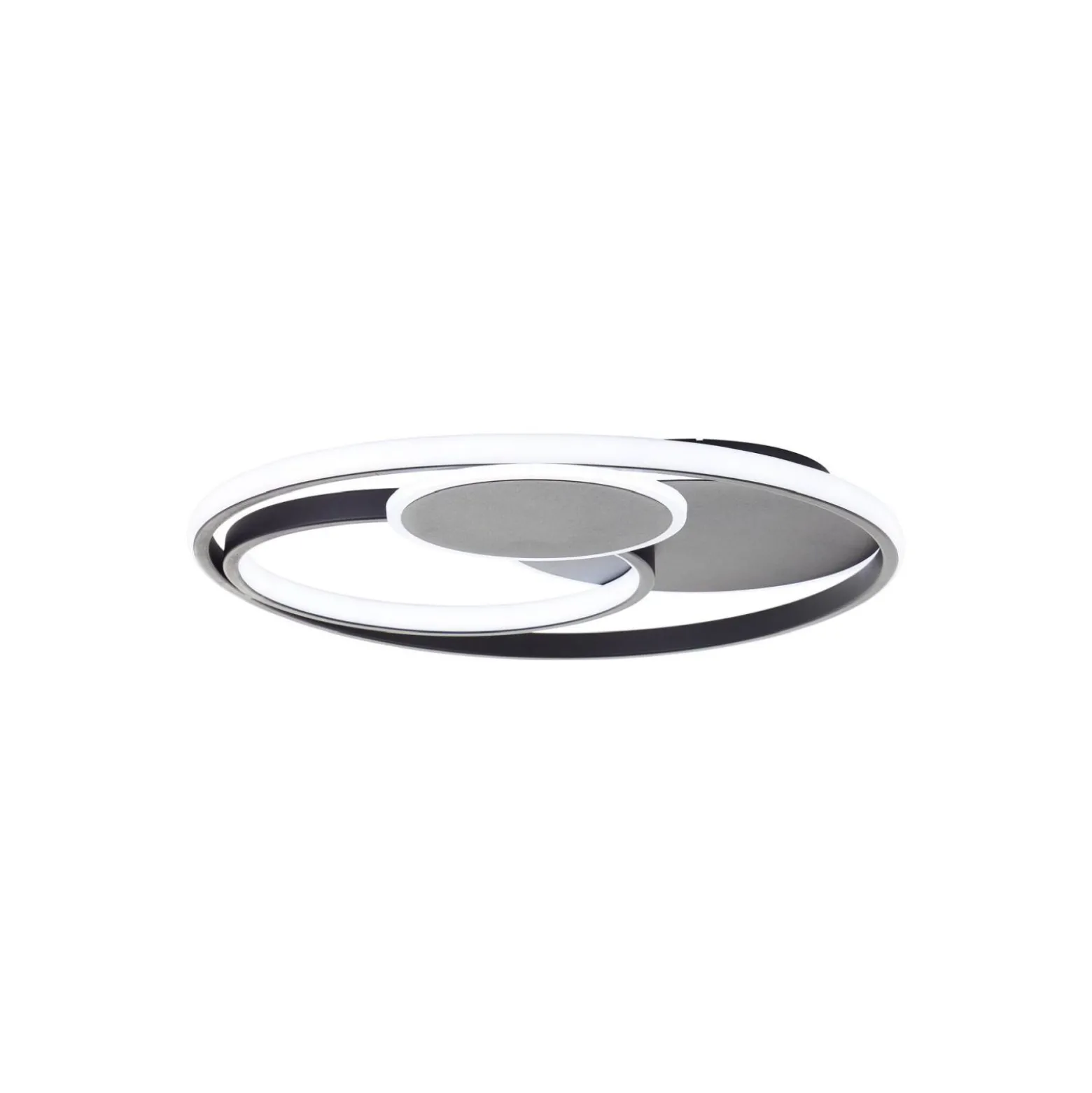 Brilliant Runda Taklampa Metall Silicone Svart 45W 5200lm - 830-865 CCT | 500mm - Fjärrkontroll Dimbar