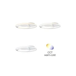 Brilliant Runda Taklampa Metall Silicone Vit 45W 5200lm - 830-865 CCT | 500mm - Fjärrkontroll Dimbar
