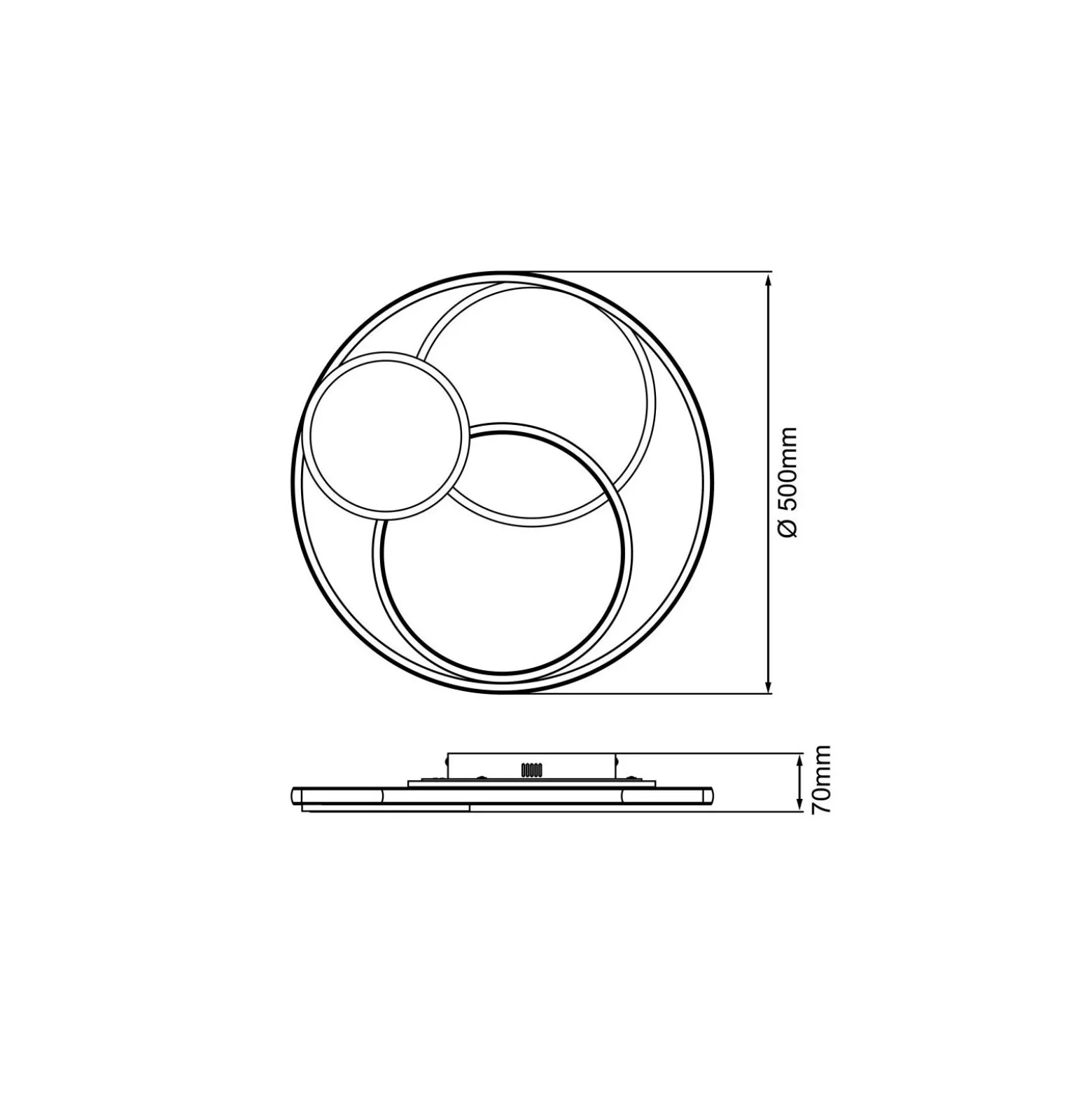 Brilliant Runda Taklampa Metall Silicone Vit 45W 5200lm - 830-865 CCT | 500mm - Fjärrkontroll Dimbar