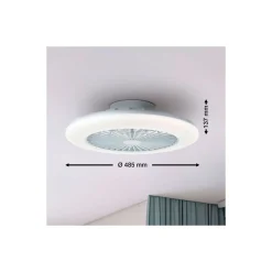 Brilliant Salerno Takfläkt Plast Metall Vit 36W 4700lm - 830-865 CCT+RGB | 485mm - Fjärrkontroll Dimbar