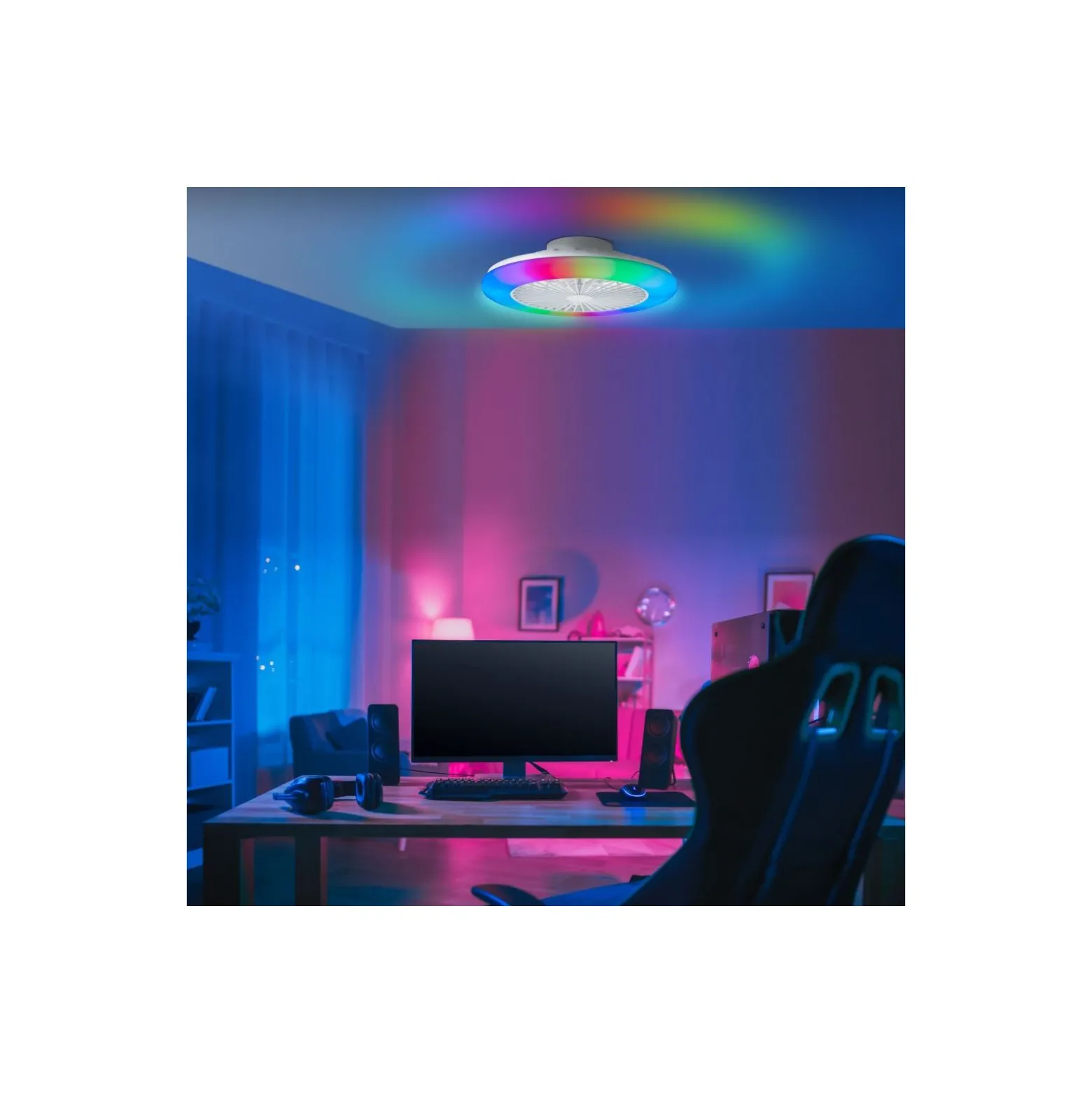 Brilliant Salerno Takfläkt Plast Metall Vit 36W 4700lm - 830-865 CCT+RGB | 485mm - Fjärrkontroll Dimbar