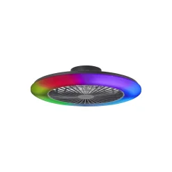 Brilliant Salerno Takfläkt Plast Svart 54W 6800lm - 830-865 CCT+RGB | 577mm - Fjärrkontroll Dimbar