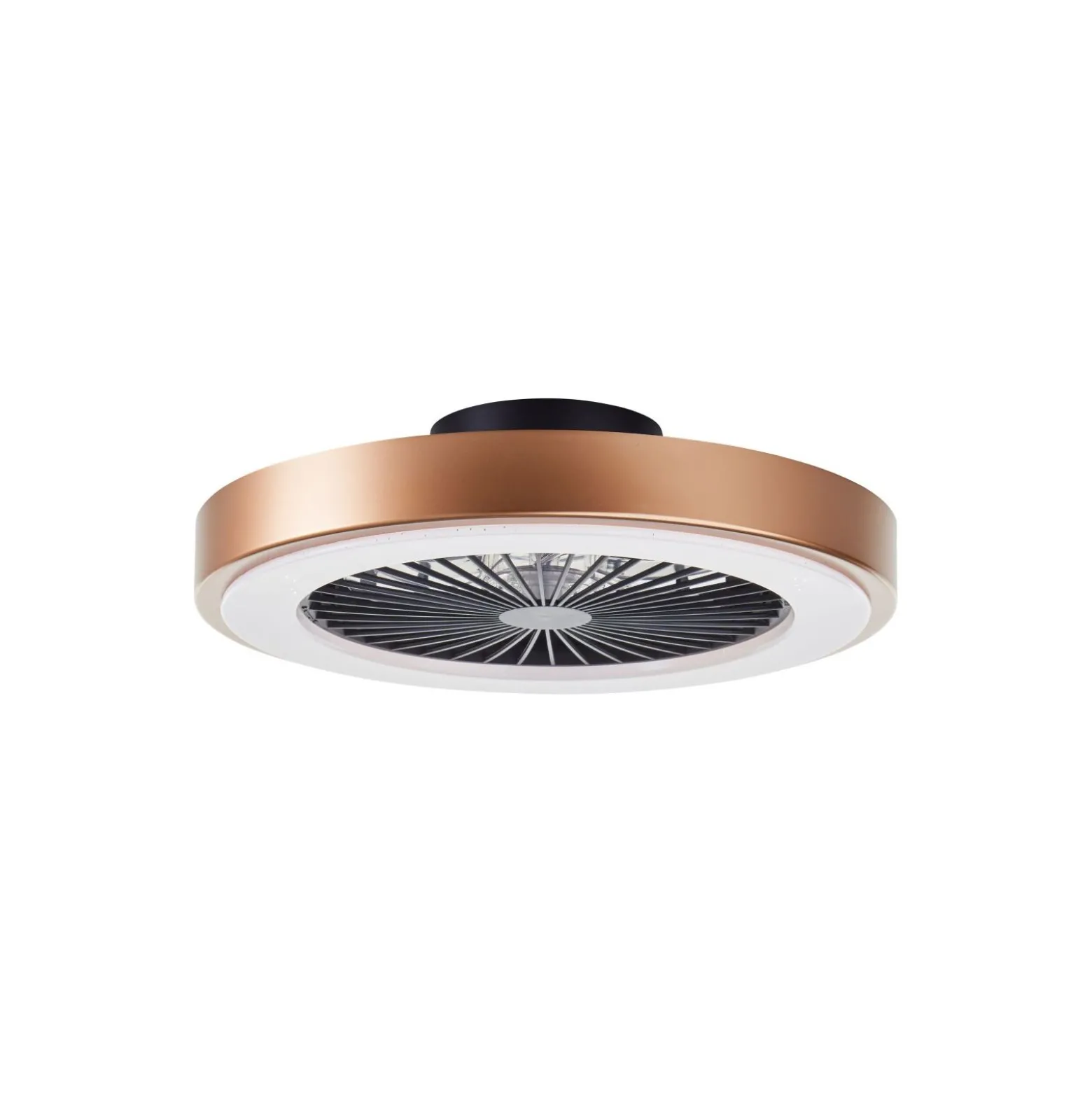 Brilliant Slimline Takfläkt Plast Metall Svart Guld 36W 4700lm - 830-865 CCT+RGB | 490mm - Fjärrkontroll Dimbar