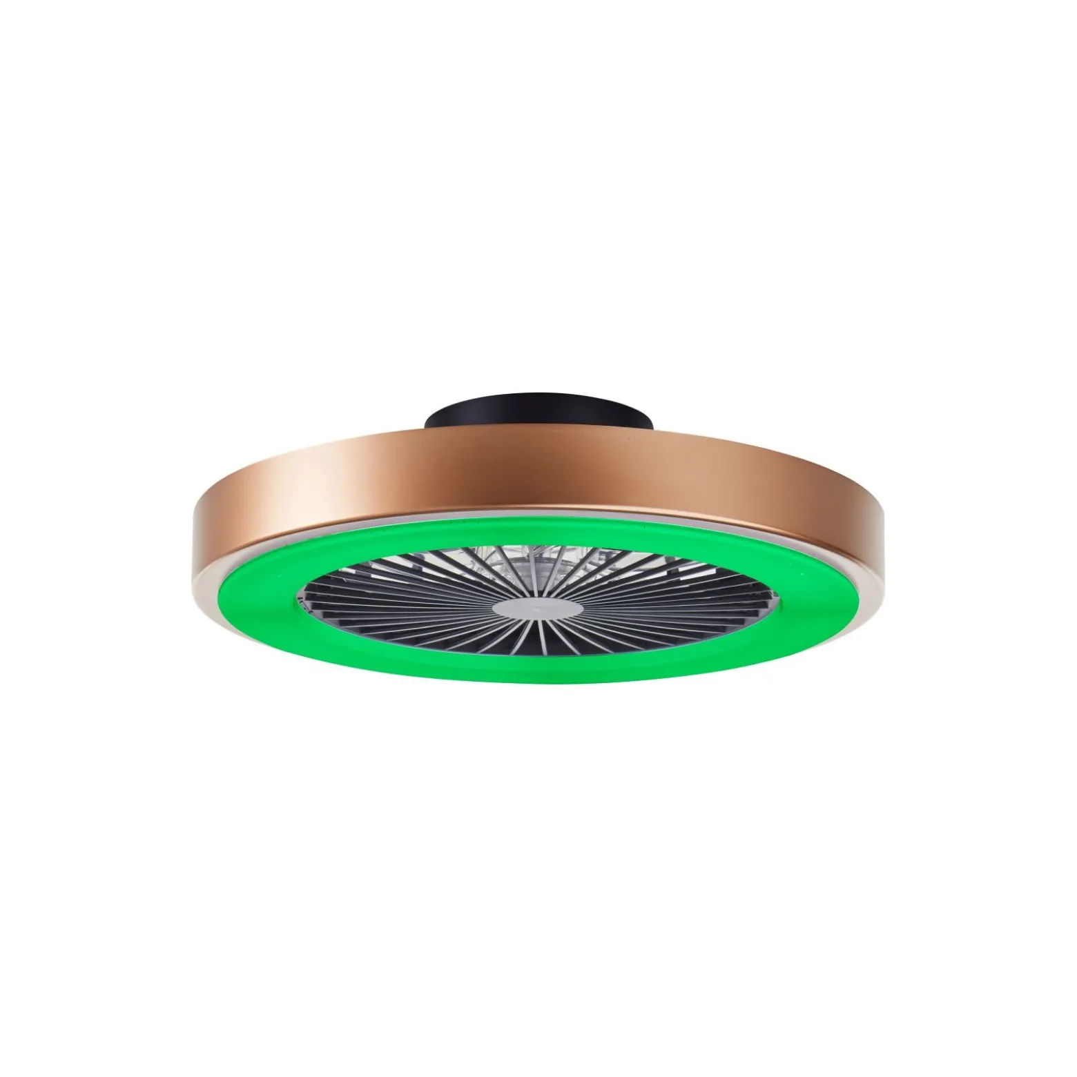 Brilliant Slimline Takfläkt Plast Metall Svart Guld 36W 4700lm - 830-865 CCT+RGB | 490mm - Fjärrkontroll Dimbar