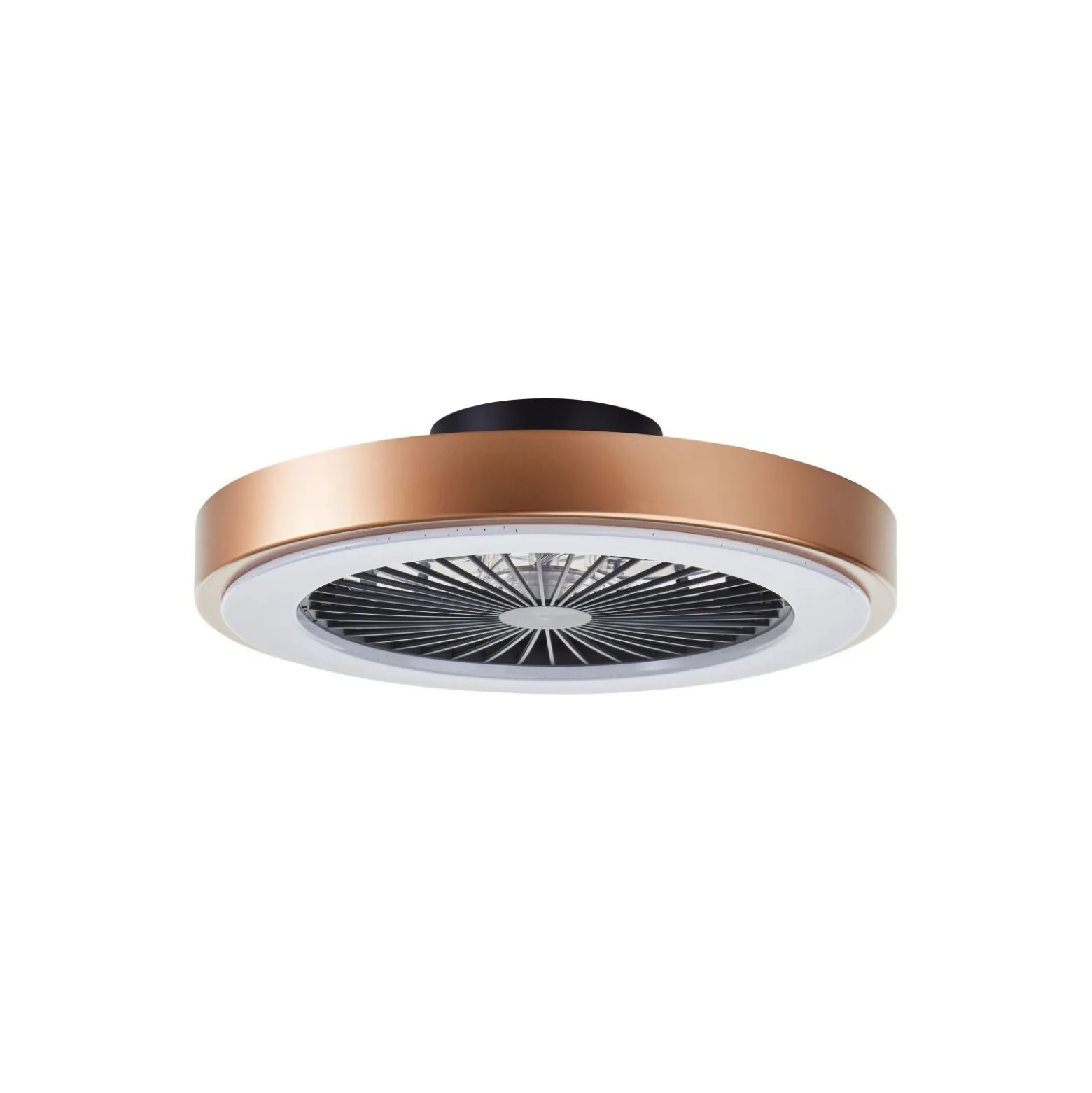 Brilliant Slimline Takfläkt Plast Metall Svart Guld 36W 4700lm - 830-865 CCT+RGB | 490mm - Fjärrkontroll Dimbar