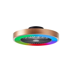Brilliant Slimline Takfläkt Plast Metall Svart Guld 36W 4700lm - 830-865 CCT+RGB | 490mm - Fjärrkontroll Dimbar