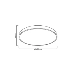 Brilliant Slimline Taklampa Metall Plast Vit Svart 58W 6800lm - 830-865 CCT | 490mm - Fjärrkontroll Dimbar