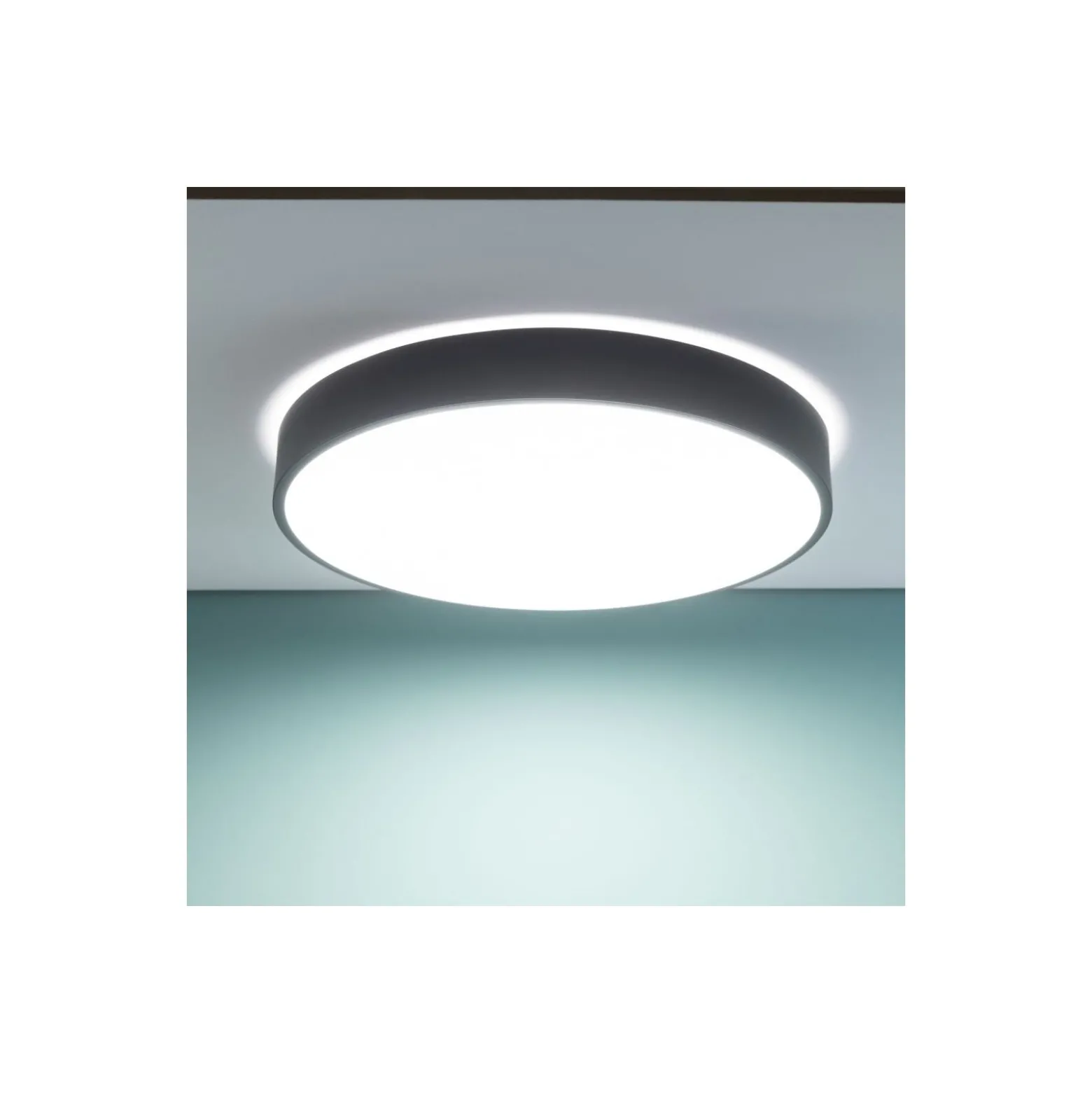 Brilliant Slimline Taklampa Metall Plast Vit Svart 58W 6800lm - 830-865 CCT | 490mm - Fjärrkontroll Dimbar