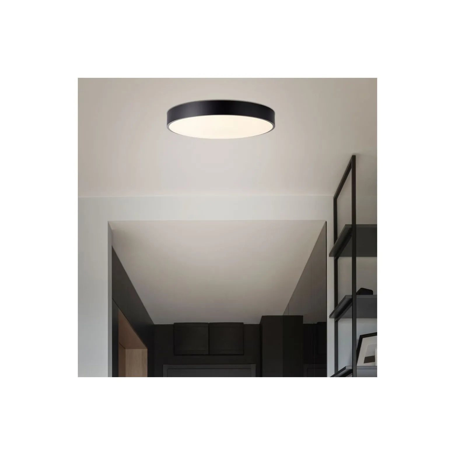Brilliant Slimline Taklampa Metall Plast Svart Vit 34W 3800lm - 830-865 CCT | 490mm - Fjärrkontroll Dimbar