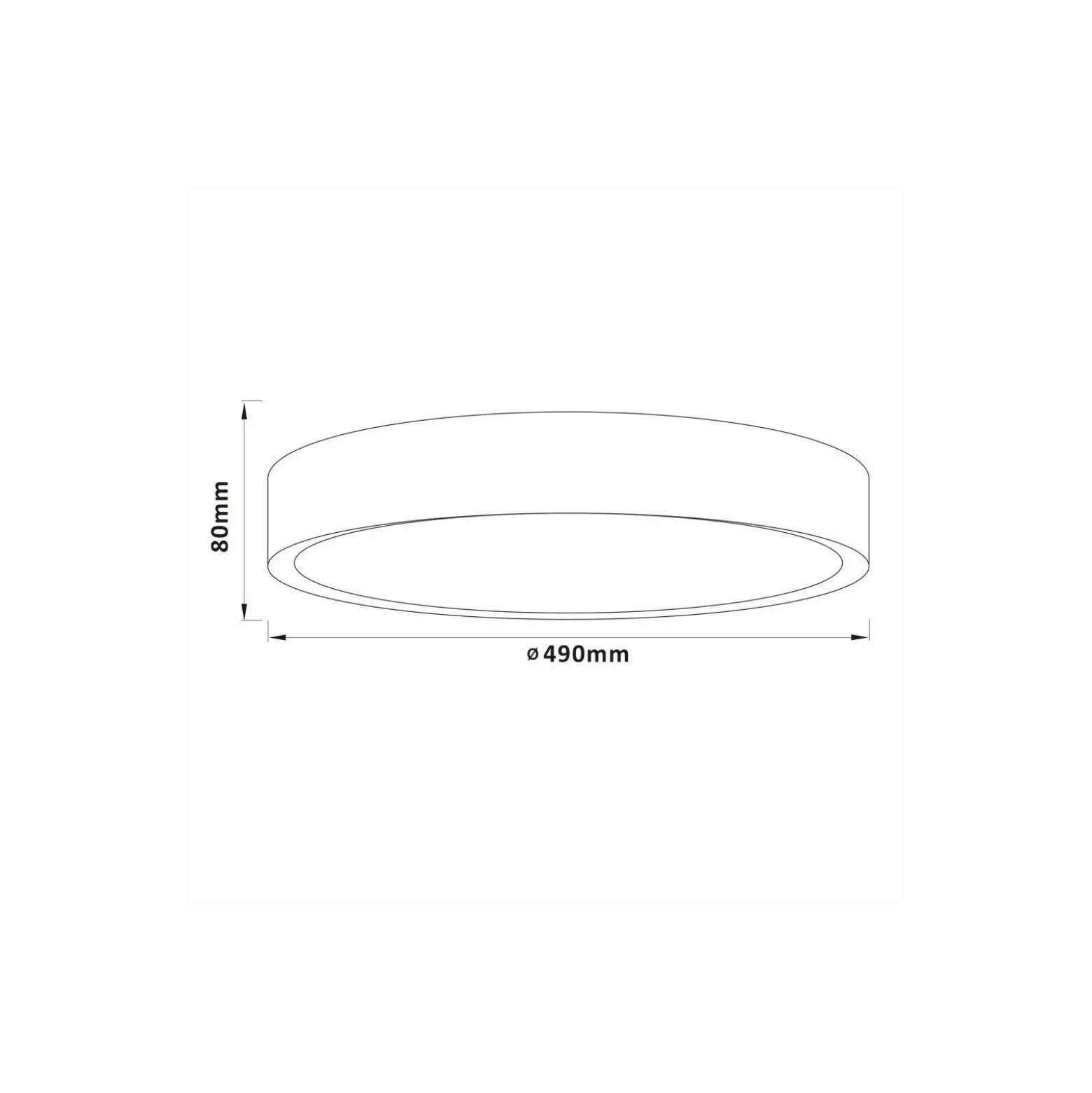 Brilliant Slimline Taklampa Metall Plast Svart Vit 34W 3800lm - 830-865 CCT | 490mm - Fjärrkontroll Dimbar